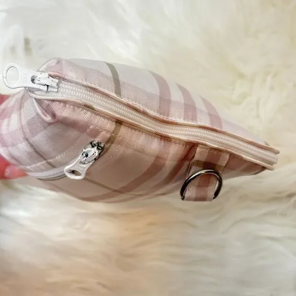 Burberry | Pink Tartan Rain Slicker Poncho folds into carry bag - Picture 3 of 16